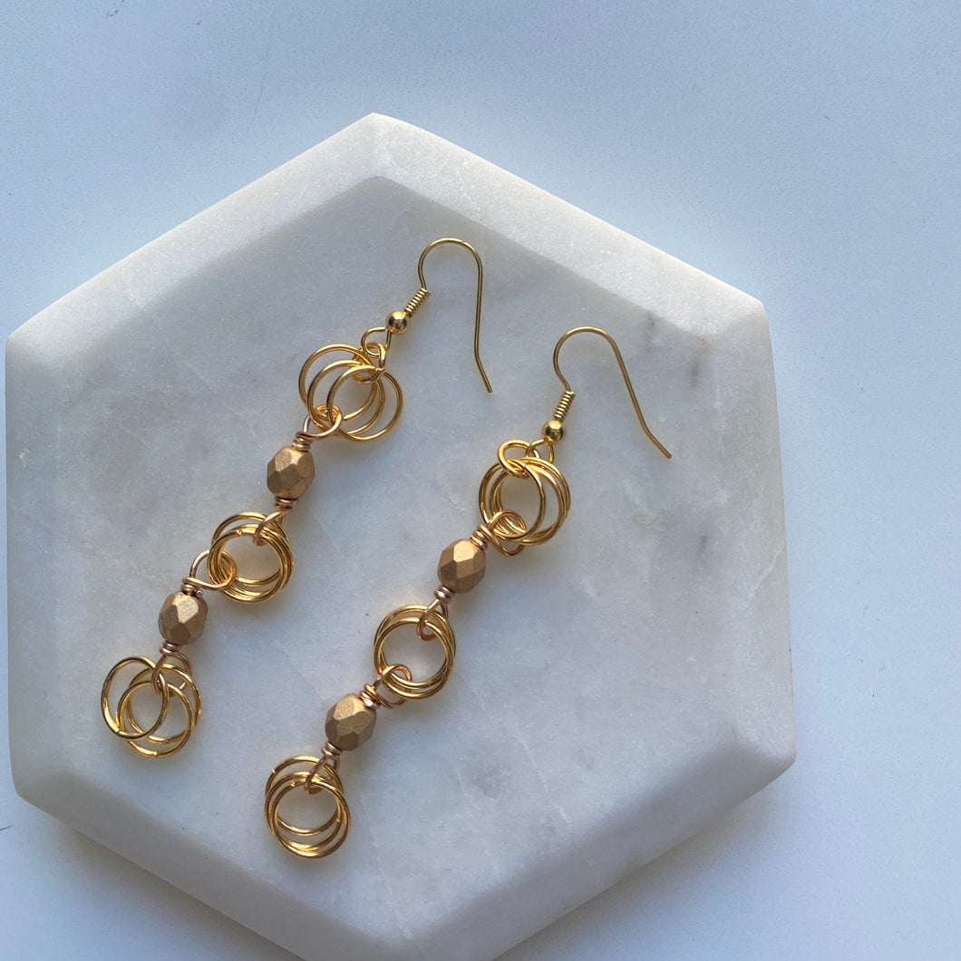 The Kiere Earrings in Satin Gold